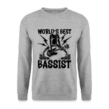 Les meilleurs bassistes du monde Bassiste Bassiste - Sweat-shirt Unisexe - gris chiné - Devant - Alina (178cm) & Michal (187cm)