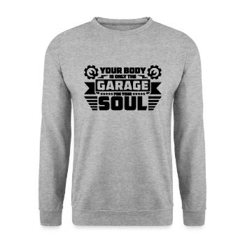 Your Body Is Only The Mechanic Mechanical Engineer - Unisex Sweatshirt - salt & pepper - Front - Alina (178cm) & Michal (187cm)