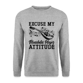 Excusez ma mandoline musique country Mandoline Mandoline - Sweat-shirt Unisexe - gris chiné - Devant - Alina (178cm) & Michal (187cm)