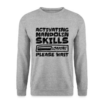Activating Mandolin Skills Bluegrass Music Player - Unisex Pullover - Weißgrau meliert - Vorne - Alina (178cm) & Michal (187cm)