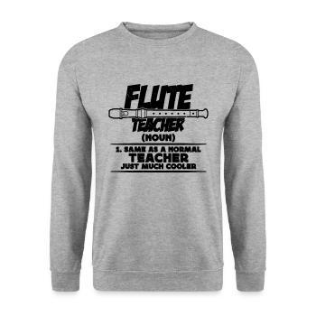 Flute Teacher Same As A Classical Music Flutist - Unisex Pullover - Weißgrau meliert - Vorne - Alina (178cm) & Michal (187cm)