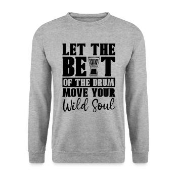 Let The Beat Of Djembe Percussionist Djembe Player - Unisex Sweatshirt - salt & pepper - Front - Alina (178cm) & Michal (187cm)