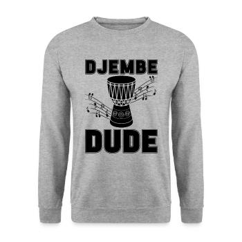 Djembe Dude Musical Instrument Drums Djembe Player - Unisex Sweatshirt - salt & pepper - Front - Alina (178cm) & Michal (187cm)