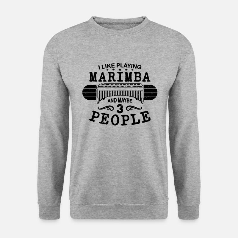 I Like Playing Marimba Instrument Marimba Player - Unisex Pullover - Weißgrau meliert