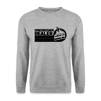 Cheesecake Dealer Retro Baking Cheesecake Lover - Sweat-shirt Unisexe - gris chiné - Devant - Alina (178cm) & Michal (187cm)
