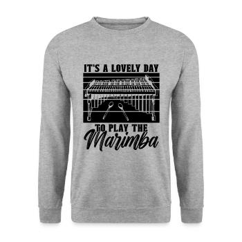 It's A Lovely Day Retro Percussion Marimba Player - Unisex Pullover - Weißgrau meliert - Vorne - Alina (178cm) & Michal (187cm)