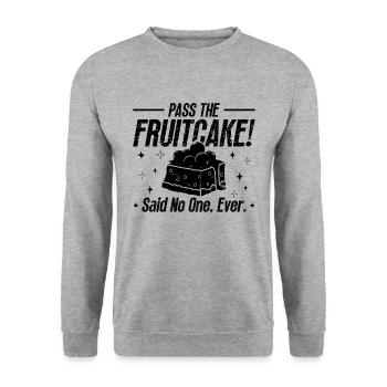 Pass The Fruitcake Said Cooking Fruitcake Lover - Unisex Sweatshirt - salt & pepper - Front - Alina (178cm) & Michal (187cm)