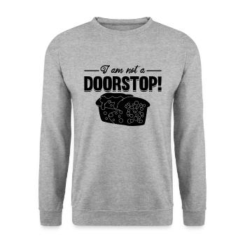 I Am Not A Doorstop Nutty Cooking Fruitcake Lover - Unisex Sweatshirt - salt & pepper - Front - Alina (178cm) & Michal (187cm)