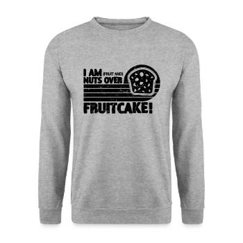 I Am Fruit And Nuts Retro Baking Fruitcake Lover - Unisex Pullover - Weißgrau meliert - Vorne - Alina (178cm) & Michal (187cm)