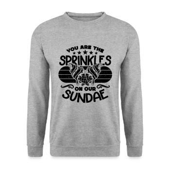 Vous êtes l’amateur de crème glacée rétro glacée Sprinkles - Sweat-shirt Unisexe - gris chiné - Devant - Alina (178cm) & Michal (187cm)