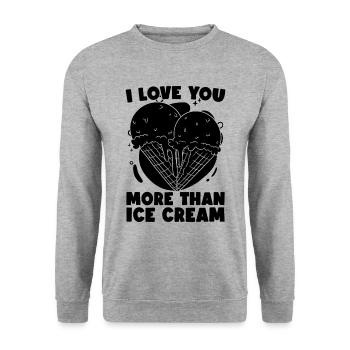 I Love You More Than Soft Serve Ice Cream Lover - Unisex Sweatshirt - salt & pepper - Front - Alina (178cm) & Michal (187cm)