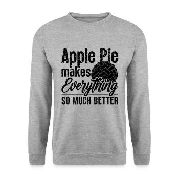 Apple Pie Makes Everything Baking Apple Pie Lover - Unisex Sweatshirt - salt & pepper - Front - Alina (178cm) & Michal (187cm)