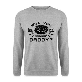 Serez-vous mon amoureux du café et des beignets du petit-déjeuner - Sweat-shirt Unisexe - gris chiné - Devant - Alina (178cm) & Michal (187cm)