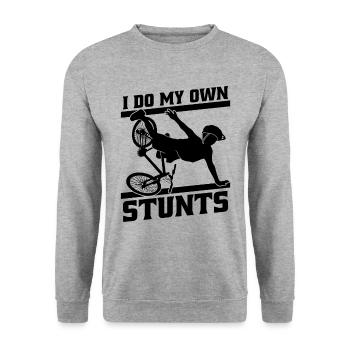 Je fais mes propres cascades vélo vélo cycliste cycliste - Sweat-shirt Unisexe - gris chiné - Devant - Alina (178cm) & Michal (187cm)