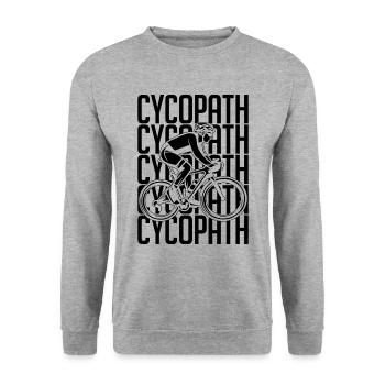 Cycopath Bicycle Retro Mountain Bike Biker Cyclist - Unisex Sweatshirt - salt & pepper - Front - Alina (178cm) & Michal (187cm)