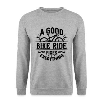 A Good Bike Ride Fixes Bicycle Road Bike Cyclist - Unisex Sweatshirt - salt & pepper - Front - Alina (178cm) & Michal (187cm)