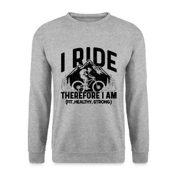 Je roule donc je suis en forme vélo cycliste cycliste - Sweat-shirt Unisexe - gris chiné - Devant - Alina (178cm) & Michal (187cm)