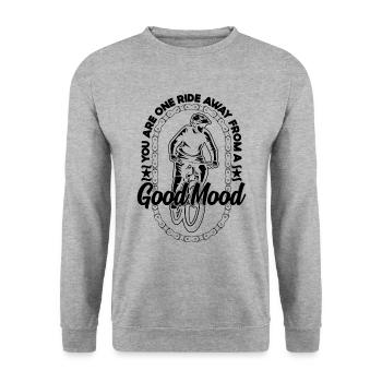 You Are One Ride Away Bicycle Road Bike Cyclist - Unisex Sweatshirt - salt & pepper - Front - Alina (178cm) & Michal (187cm)