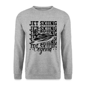 Jet Skiing Legend Motor Boat Watercraft Jet Skier - Unisex Sweatshirt - salt & pepper - Front - Alina (178cm) & Michal (187cm)