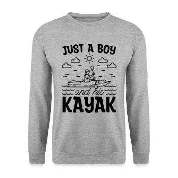 Just A Boy And His Kayaking Canoeing Kayak Lover - Unisex Sweatshirt - salt & pepper - Front - Alina (178cm) & Michal (187cm)