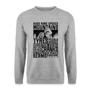Moyeux Jantes Spokers Loves Bike Racing Mountain Biker - Sweat-shirt Unisexe - gris chiné - Devant - Alina (178cm) & Michal (187cm)