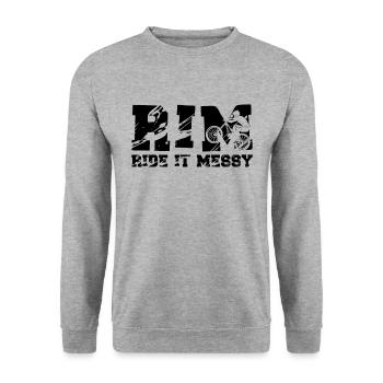 RIM Ride It Mess aime Bike Racing Mountain Biker - Sweat-shirt Unisexe - gris chiné - Devant - Alina (178cm) & Michal (187cm)
