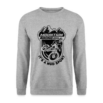 VTT C’est un cycliste de boue VTT - Sweat-shirt Unisexe - gris chiné - Devant - Alina (178cm) & Michal (187cm)