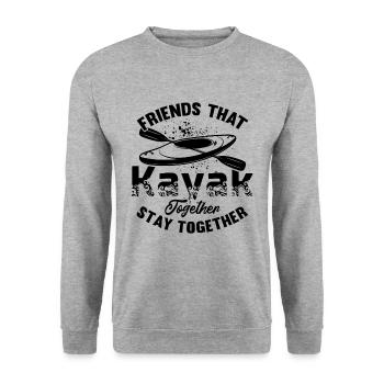 Friends That Kayak Together Canoeing Kayak Lover - Unisex Sweatshirt - salt & pepper - Front - Alina (178cm) & Michal (187cm)