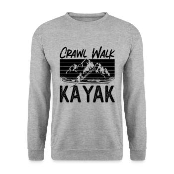 Crawl Walk Kayak Kayak Sports nautiques Kayak Lover - Sweat-shirt Unisexe - gris chiné - Devant - Alina (178cm) & Michal (187cm)