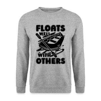 Flotte bien avec les autres Raft Boating Rafting Lover - Sweat-shirt Unisexe - gris chiné - Devant - Alina (178cm) & Michal (187cm)