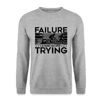 Failure Is When You RetroTraining Triathlon Lover - Unisex Pullover - Weißgrau meliert - Vorne - Alina (178cm) & Michal (187cm)