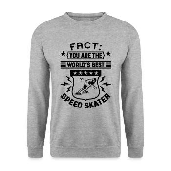 Fact You Are The World's Short Track Speed Skater - Unisex Sweatshirt - salt & pepper - Front - Alina (178cm) & Michal (187cm)