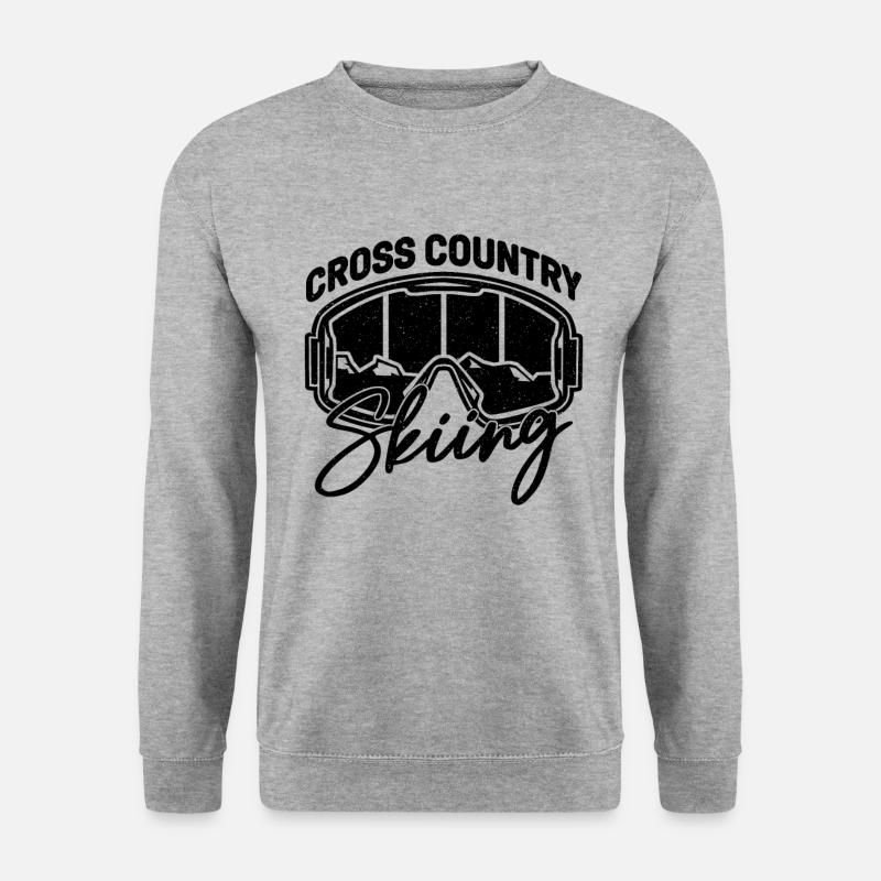 Cross Country Skiing Loves Ski Racing XC Skier - Unisex Pullover - Weißgrau meliert