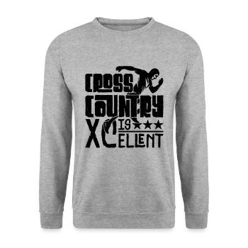 Cross Country est XCellent Athletic Country Runner - Sweat-shirt Unisexe - gris chiné - Devant - Alina (178cm) & Michal (187cm)