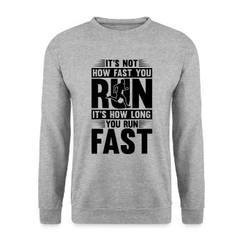 Ce n’est pas à quelle vitesse vous courez un marathon country runner - Sweat-shirt Unisexe - gris chiné - Devant - Alina (178cm) & Michal (187cm)
