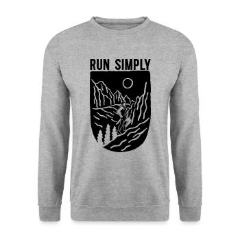 Run Simply Marathoner Ultra Running Trail Runner - Unisex Pullover - Weißgrau meliert - Vorne - Alina (178cm) & Michal (187cm)