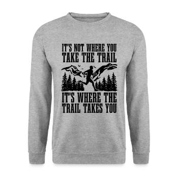 It's Not Where You Take Ultra Running Trail Runner - Unisex Pullover - Weißgrau meliert - Vorne - Alina (178cm) & Michal (187cm)