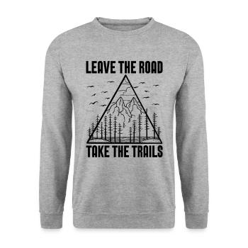 Leave The Road Take Marathoner Hiking Trail Runner - Unisex Sweatshirt - salt & pepper - Front - Alina (178cm) & Michal (187cm)