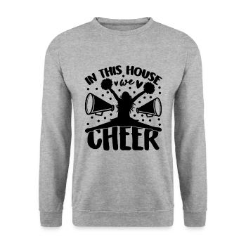 Dans cette maison, nous applaudissons aime danser pom-pom girls - Sweat-shirt Unisexe - gris chiné - Devant - Alina (178cm) & Michal (187cm)