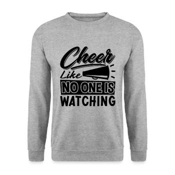 Cheer comme si personne n’aimait encourager la pom-pom girl - Sweat-shirt Unisexe - gris chiné - Devant - Alina (178cm) & Michal (187cm)