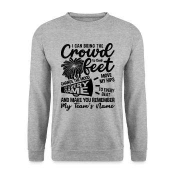 I Can Bring The Crowd Cheering Dancer Cheerleader - Unisex Pullover - Weißgrau meliert - Vorne - Alina (178cm) & Michal (187cm)