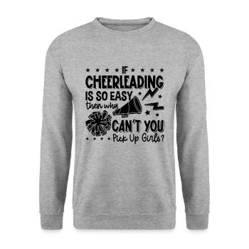 If Cheerleading Is So Easy Then Dancer Cheerleader - Unisex Pullover - Weißgrau meliert - Vorne - Alina (178cm) & Michal (187cm)