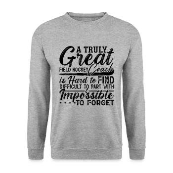 Un très grand joueur de hockey sur gazon - Sweat-shirt Unisexe - gris chiné - Devant - Alina (178cm) & Michal (187cm)