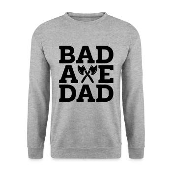 Bad Axe Dad Hatchet Throwing Bullseye Axe Thrower - Unisex Pullover - Weißgrau meliert - Vorne - Alina (178cm) & Michal (187cm)