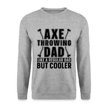 Dad Like A Regular Dad Hatchet Thrower Axe Thrower - Unisex Pullover - Weißgrau meliert - Vorne - Alina (178cm) & Michal (187cm)