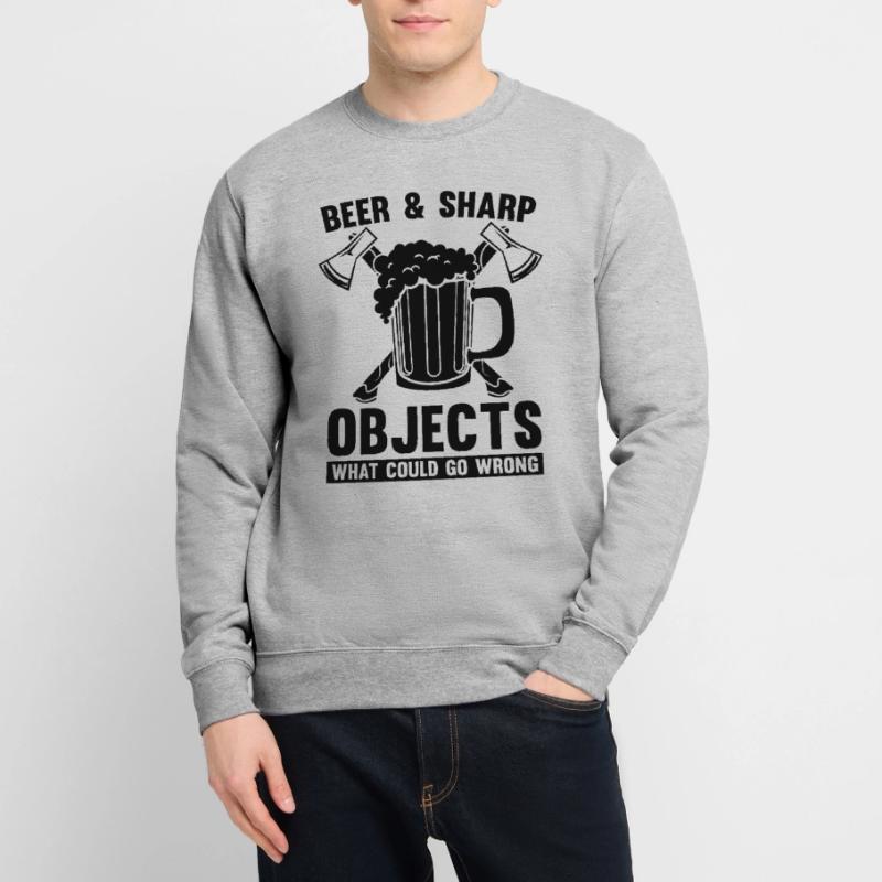 Beer & Sharp Objects Hatchet Throwing Axe Thrower Unisex Sweatshirt