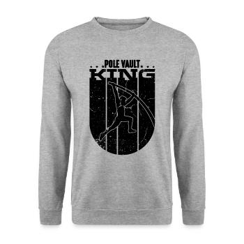 Pole Vault King Loves Track And Field Pole Vaulter - Unisex Pullover - Weißgrau meliert - Vorne - Alina (178cm) & Michal (187cm)