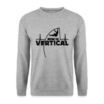 Déplacer le saut à la perche vertical saut à la perche - Sweat-shirt Unisexe - gris chiné - Devant - Alina (178cm) & Michal (187cm)