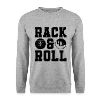 Rack & Roll Cue Sports Billiard Ball Pool Player - Unisex Pullover - Weißgrau meliert - Vorne - Alina (178cm) & Michal (187cm)
