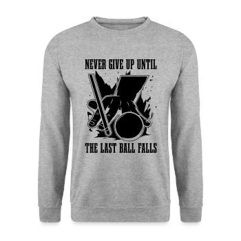 Never Give Up Until Cue Sports Snooker Pool Player - Unisex Pullover - Weißgrau meliert - Vorne - Alina (178cm) & Michal (187cm)